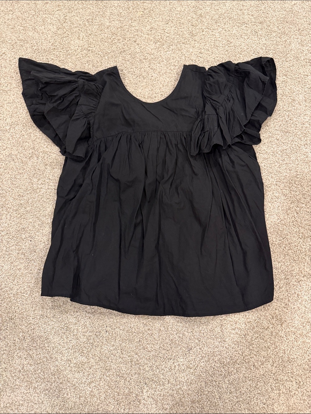 Pinch Black Ruffle Sleeve Blouse